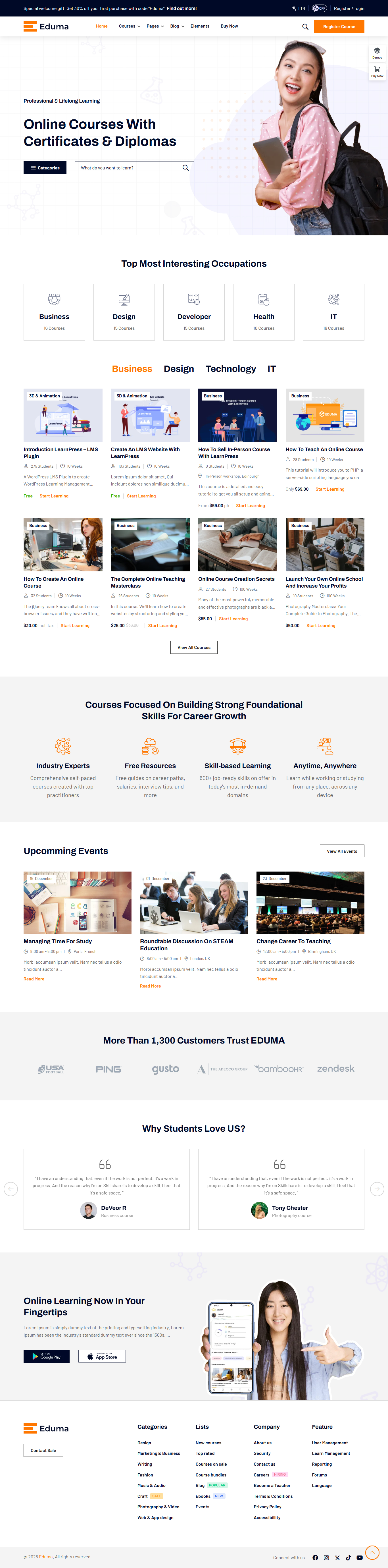 Education Website Design and Development website